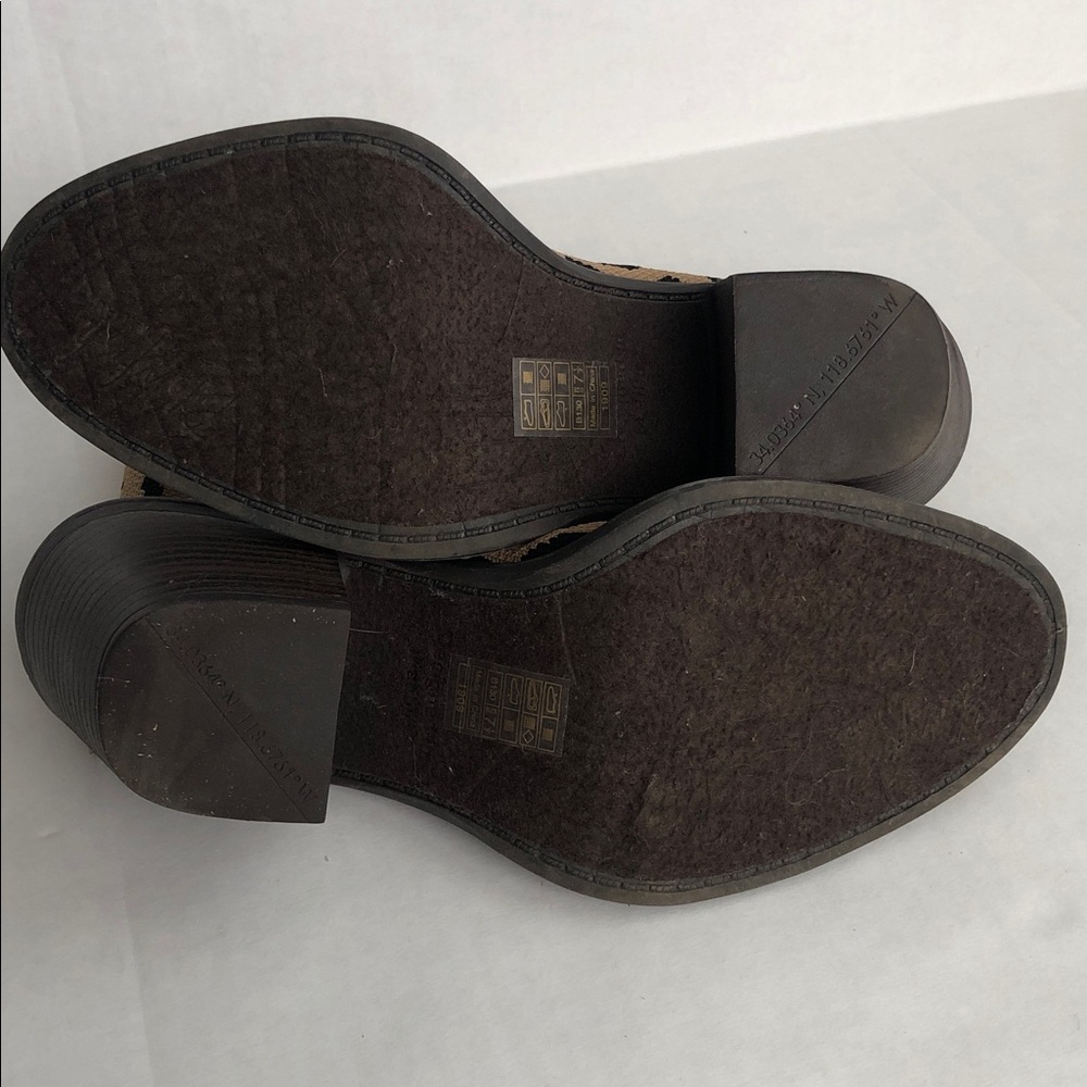 Blowfish Malibu Cheetah Print Pull-on Knit Chunky Heel Ankle Booties 7.5 - Picture 6 of 7